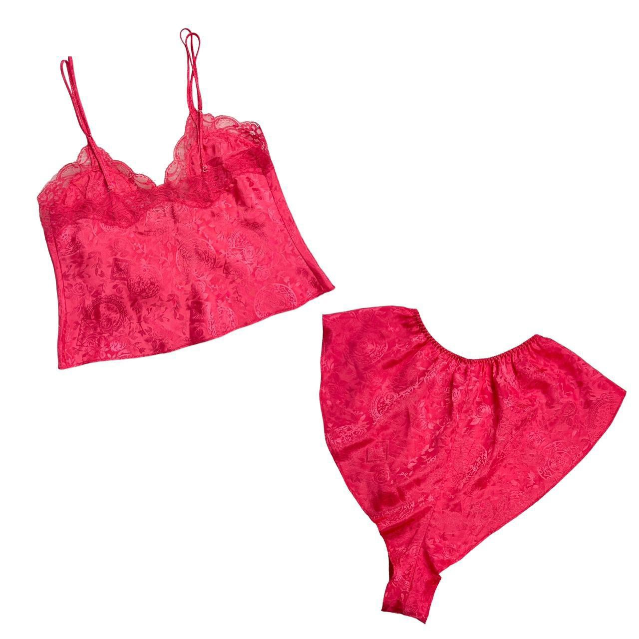 90s VS Embossed Satin Lounge Set (S)