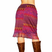 Paisley Sunset Mesh Midi Skirt (M)