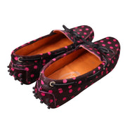 Y2K Italian Pink Polka Dot Pony Hair Loafers (7.5)