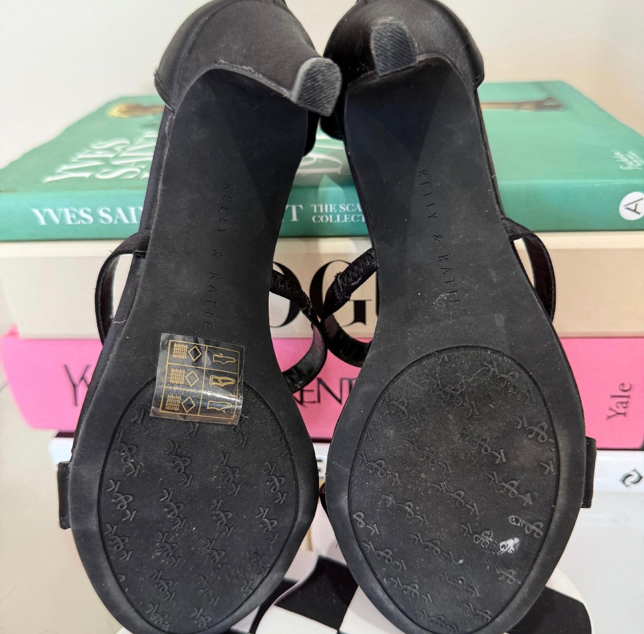 Kelly & Katie Black And Silver Rhinestone Heels (6)