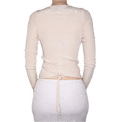 Y2K Italian Beige Wrap Top (M/L)