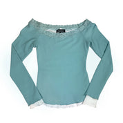 Bebe Mesh Lace Layered Top (XS)