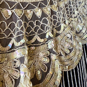 Vintage beaded Shawl with Rose Pattern