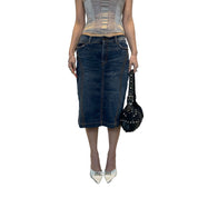 Roberto Cavalli Vintage Denim Midi Skirt (S)