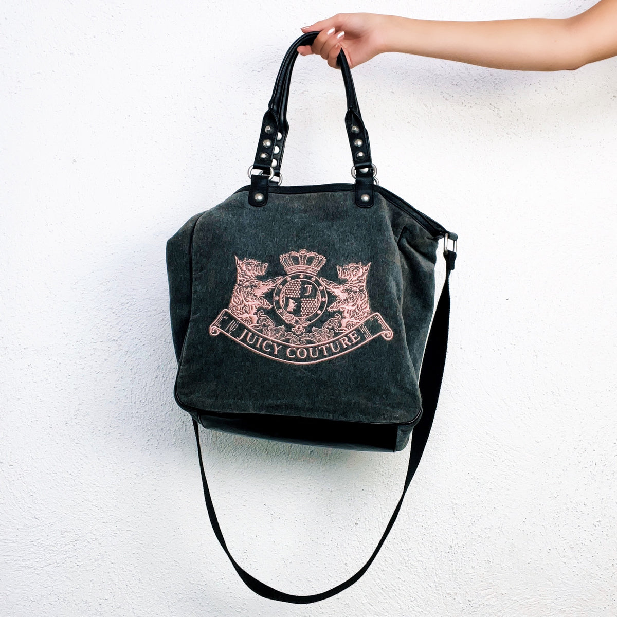 Vintage Black Juicy Couture Purse Tote Bag Handbag Velour Scottie Dog –  Purse Hut