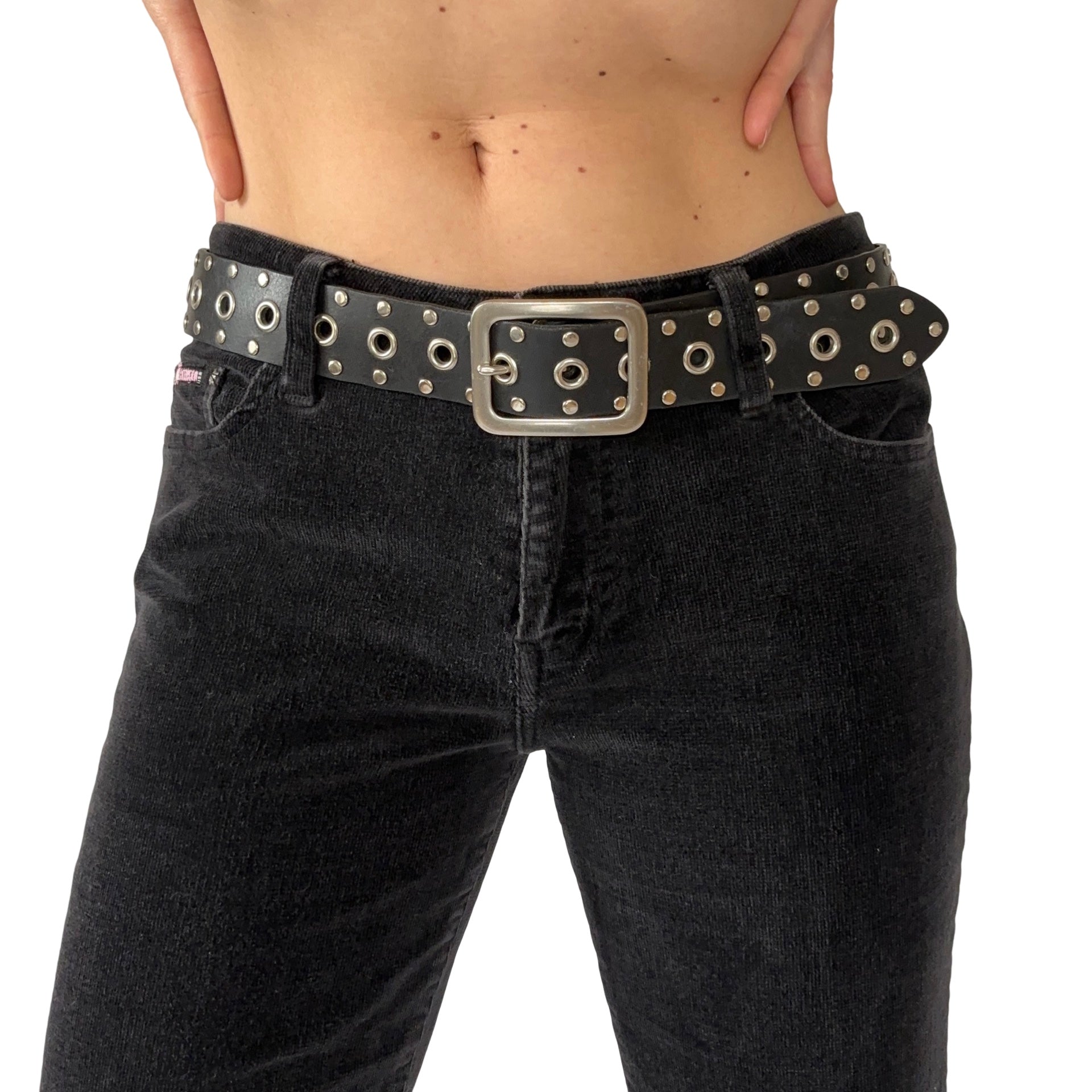Leather Studded Grommet Belt (XS-XL)