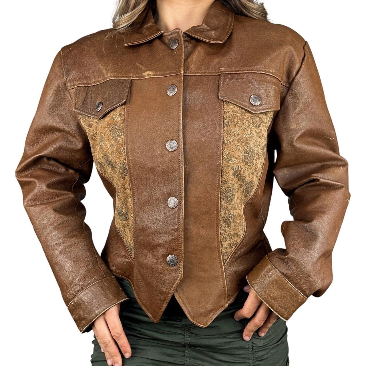 90s Western Leather Jacket (M)