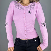 Pastel Pink Spiderweb Cardigan (L)