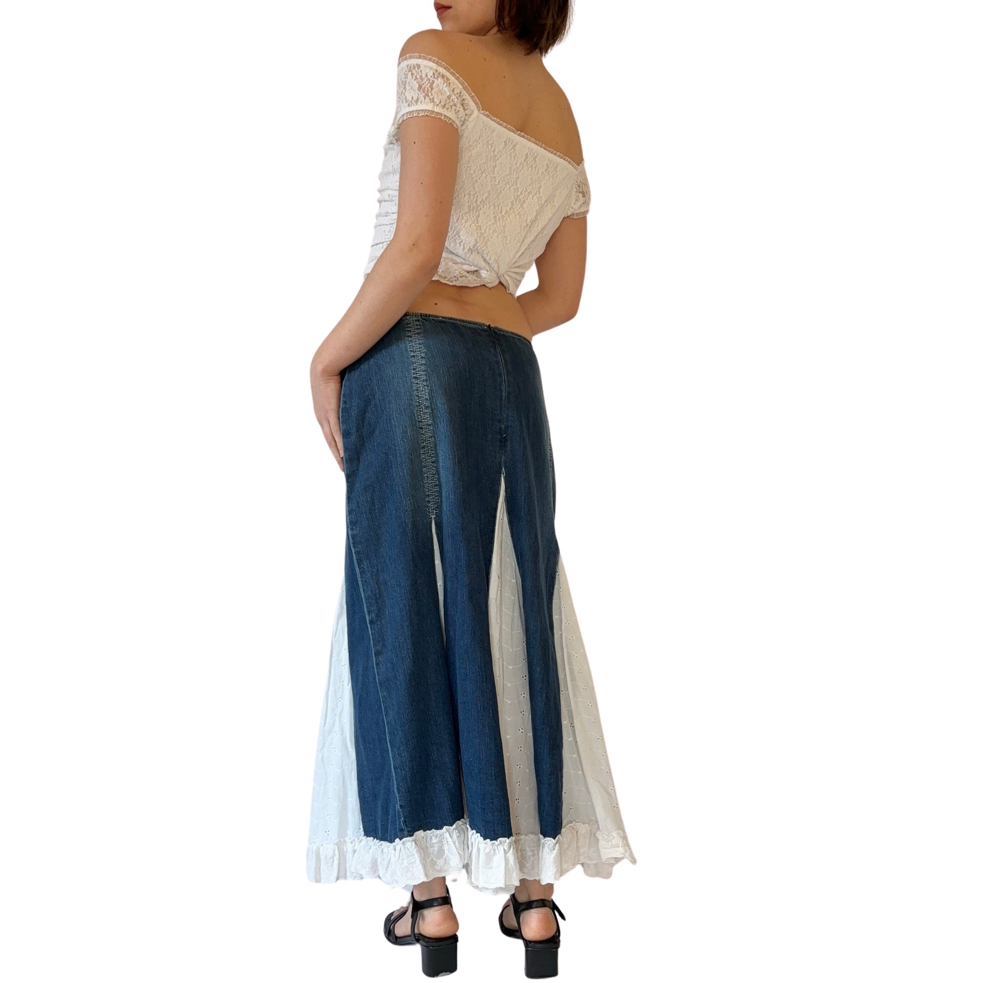 2000s Denim Eyelet Maxi (L)