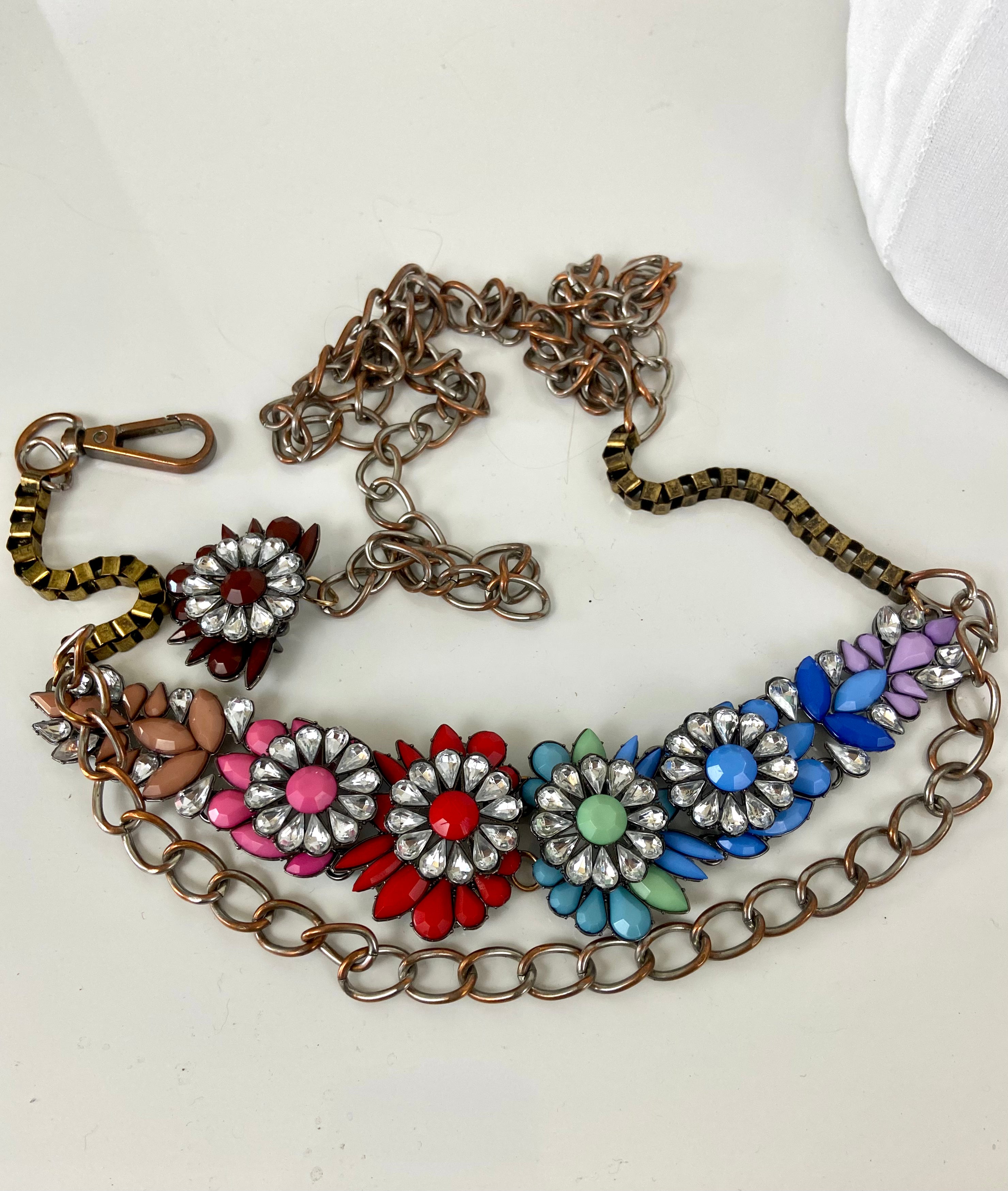 rainbow crystals vintage glamorous bohemian ethnic belt