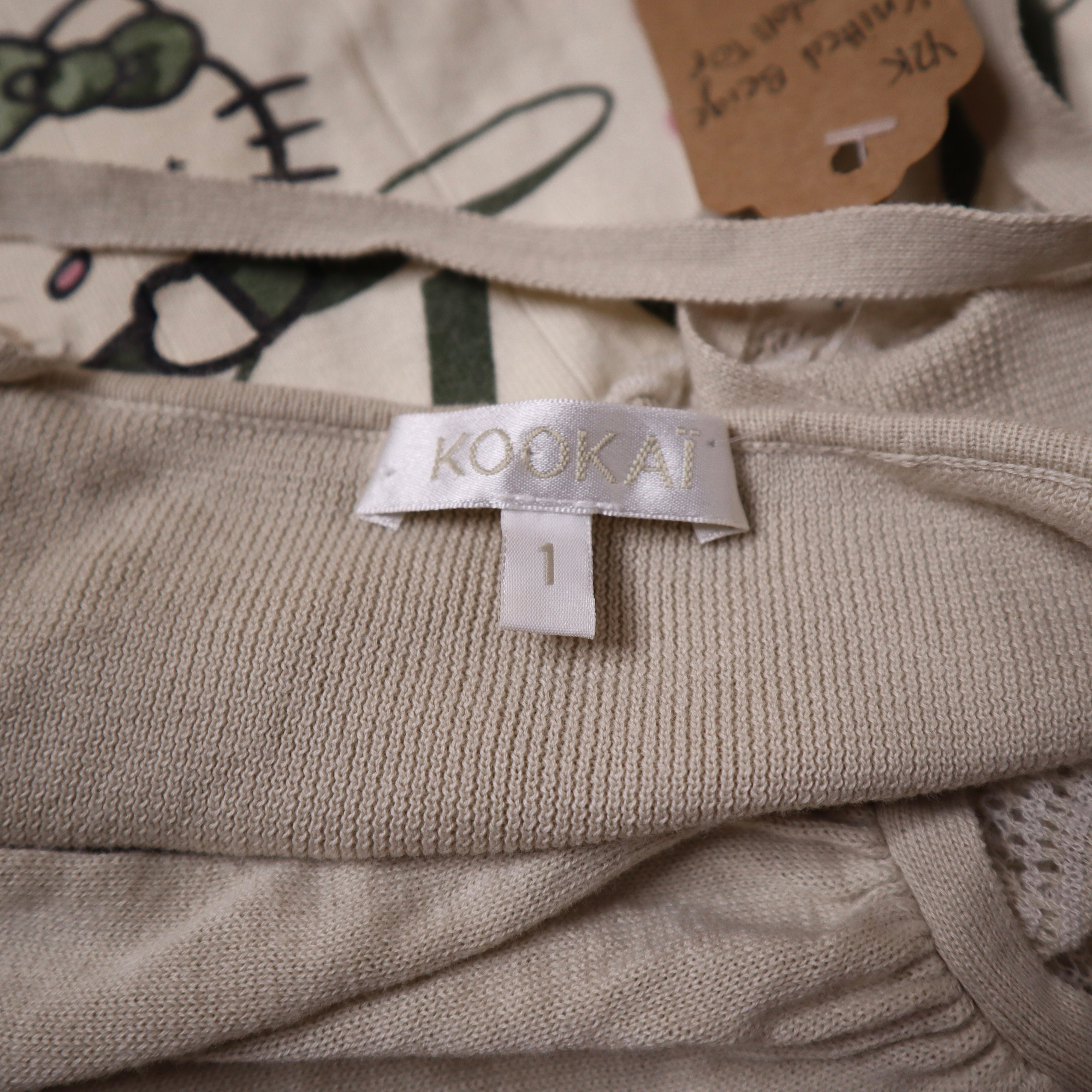 Y2K KOOKAI Knitted Beige Babydoll Top (S)