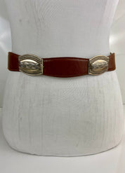 Fossil 
Concho Belt Brown Silver...