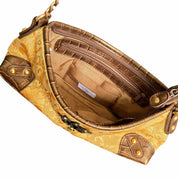 2000s Golden Jacquard Shoulder Bag