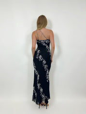 90s Silk Beaded Maxi Dress (XS)