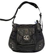 Vintage Just Cavalli Black Studded Shoulder Bag