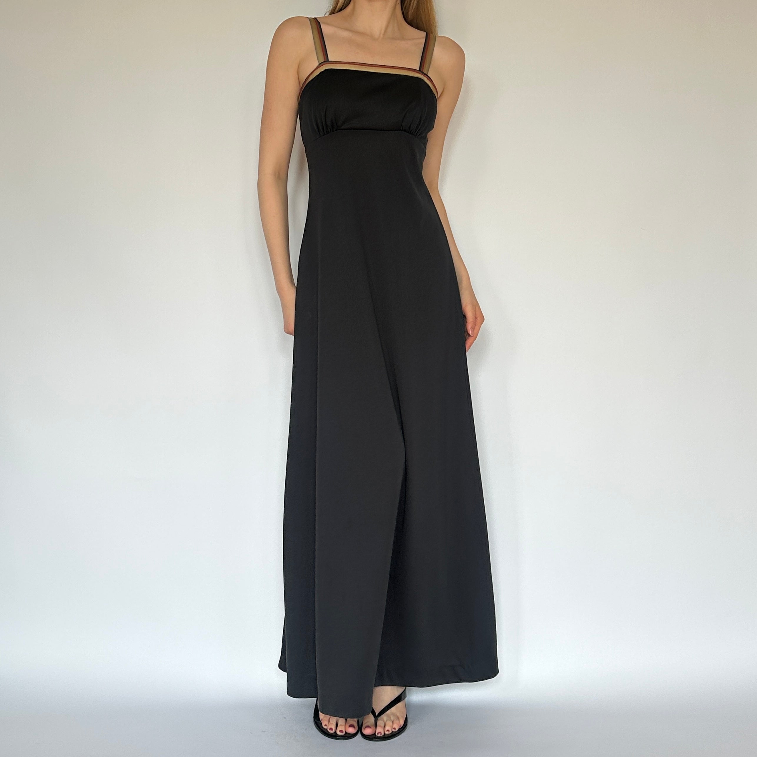 True Vintage Black Milkmaid Maxi Dress Holy Thrift True Vintage Black Milkmaid Maxi Dress Holy Thrift