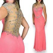 Y2K Bejeweled Mesh Gown (M)