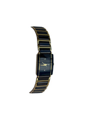 Black and Gold Tone Rectangle Watch