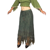 Vintage Boho Crochet Maxi Skirt (S/M)
