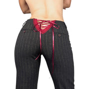 Cherry Pinstripe Cheeky Lace Flares (XS-XXL)