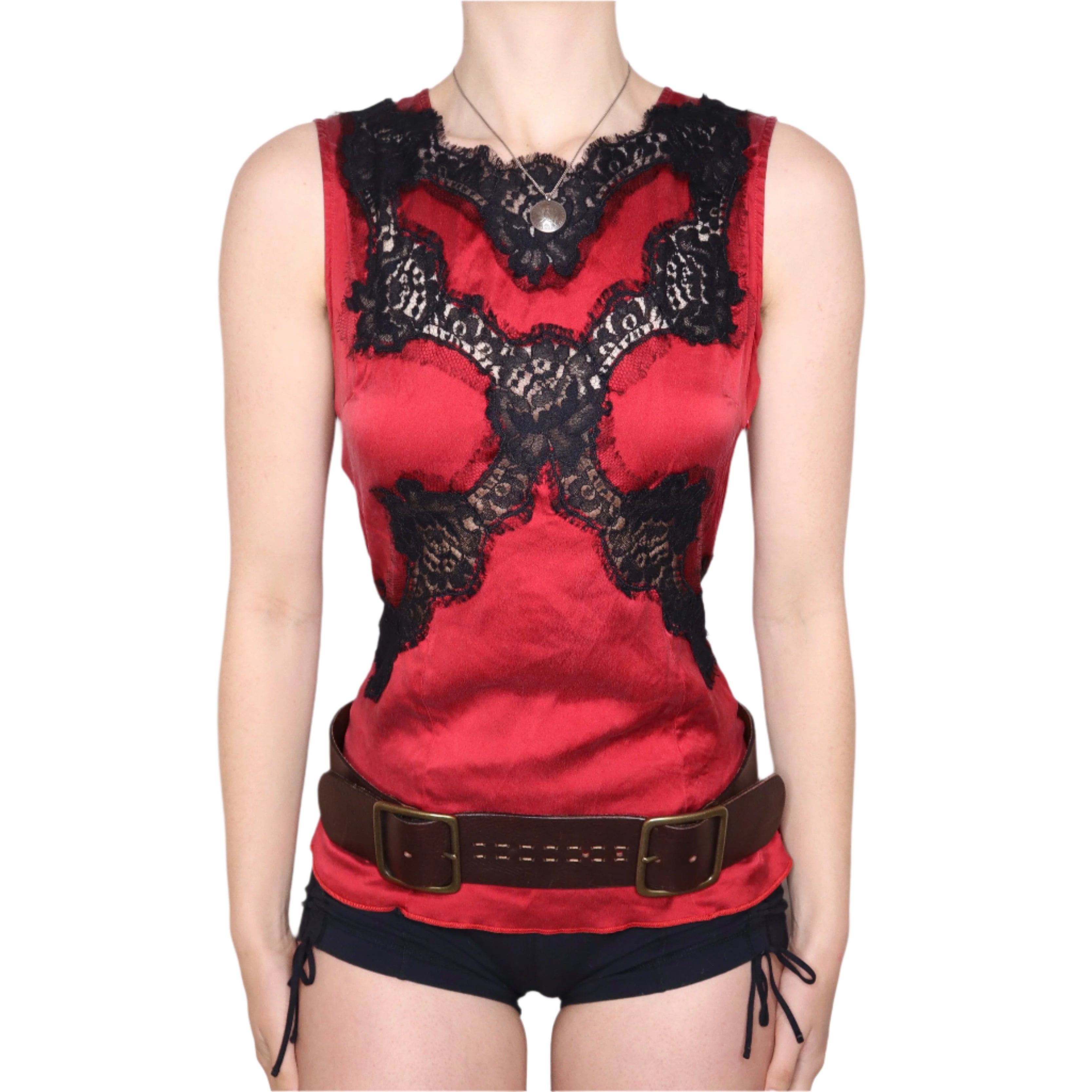 DOLCE & GABBANA Red Silk Tank Top (M)