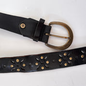 Y2K Black Studded Cutout Belt (M)