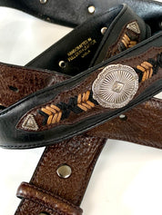 Western leather belt for