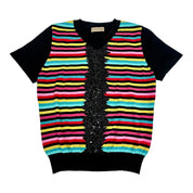 90s Striped Sequin Blouse (S/M)