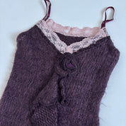 Zone Bleue Rosette Knit & Lace Tank Top (S/M)
