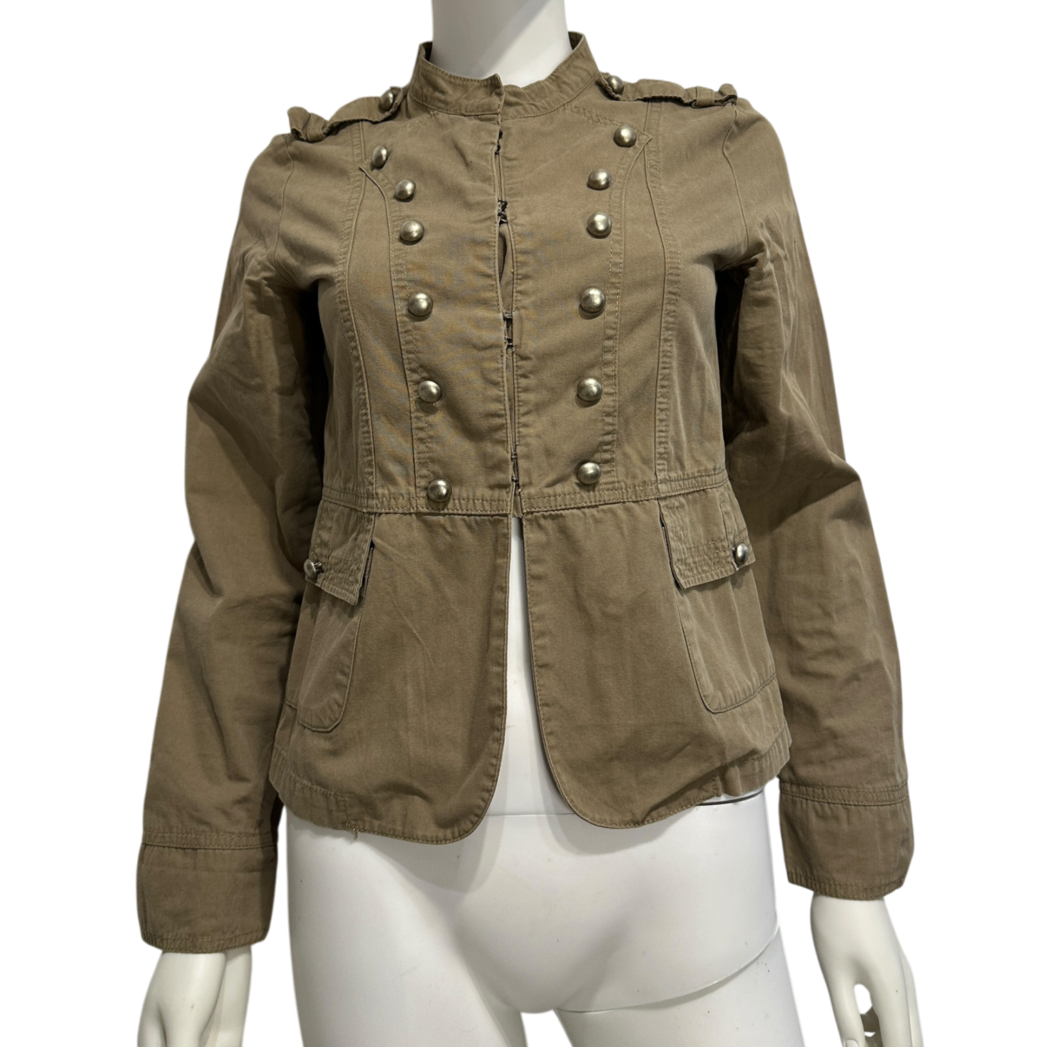 Vintage Beige Military Napoleon Jacket (S)