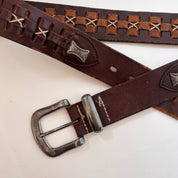 Vintage Woven Leather Belt (L)