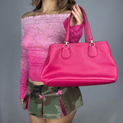 Vintage Coach Hot Pink Leather Bag