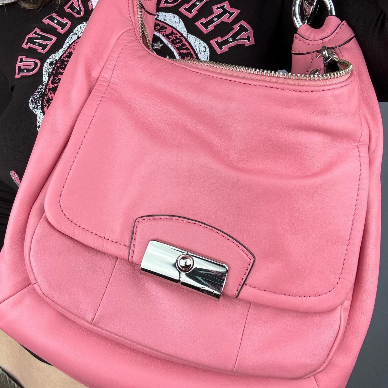 Vintage Coach Pink Leather Convertible Shoulder Bag