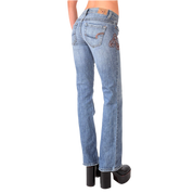 Y2K Embellished Low Rise Jeans (XS)