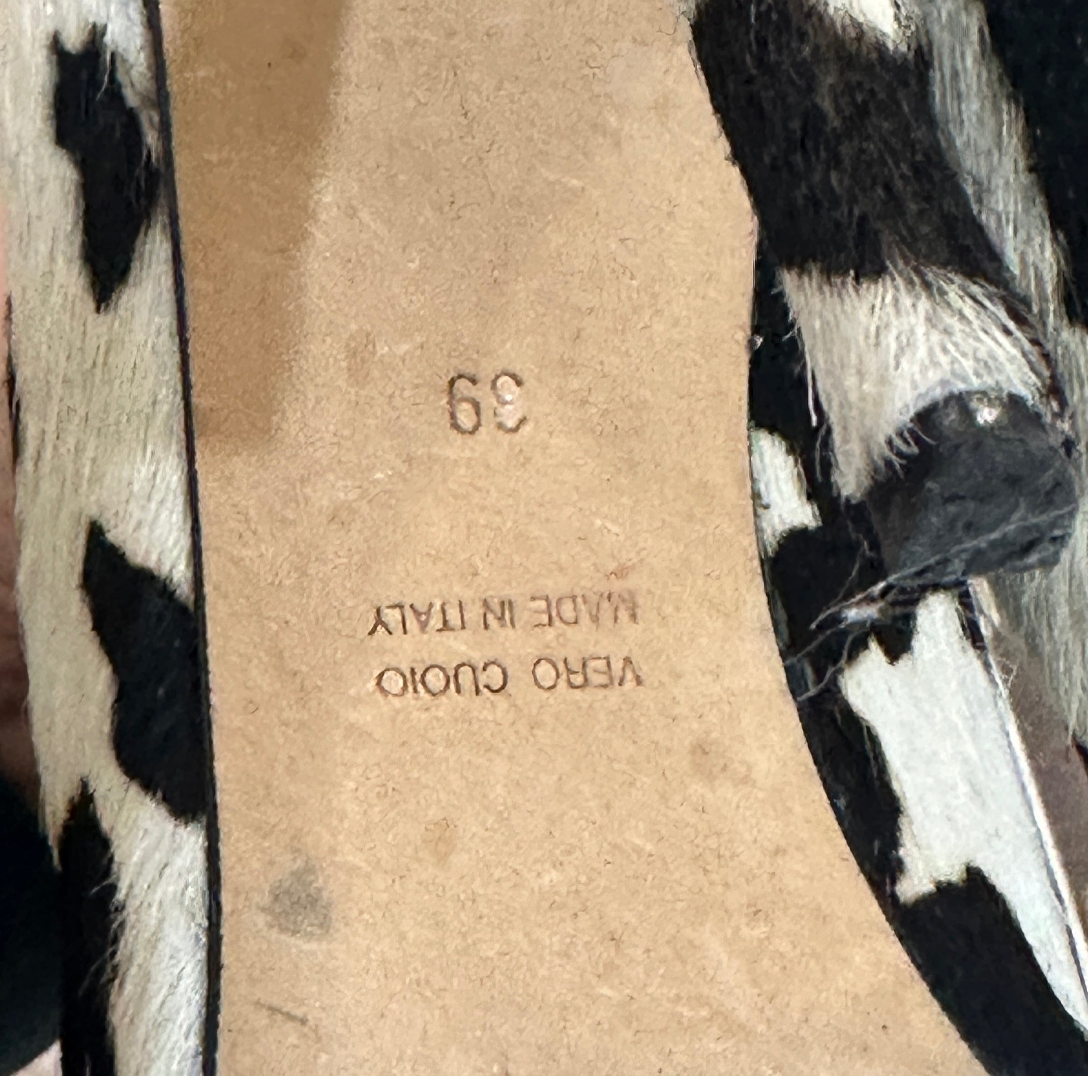 Vintage Calfhair Cow Print Heels (8)