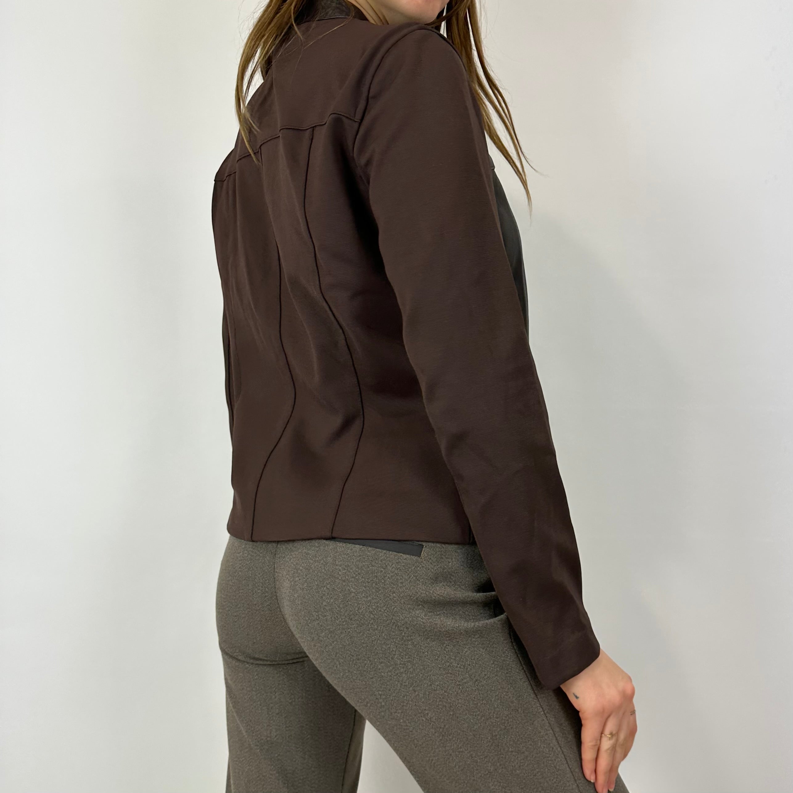 90s Brown Leather Jacket (S/M)