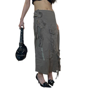 Vintage 90s Grunge Ruffle Floaty Maxi Skirt