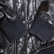 Y2K Black Leather Moto Jacket (S)