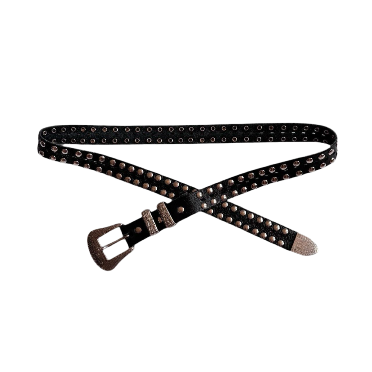 Vintage Studded Leather Belt (S)