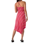 Y2K Silk Striped Dress (S)