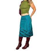 Vintage Suede & Crochet Sequin Skirt (L)