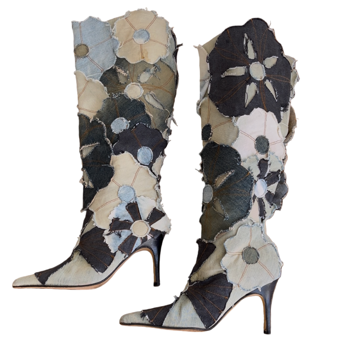 Miss Sixty Denim Patchwork Boots (6)