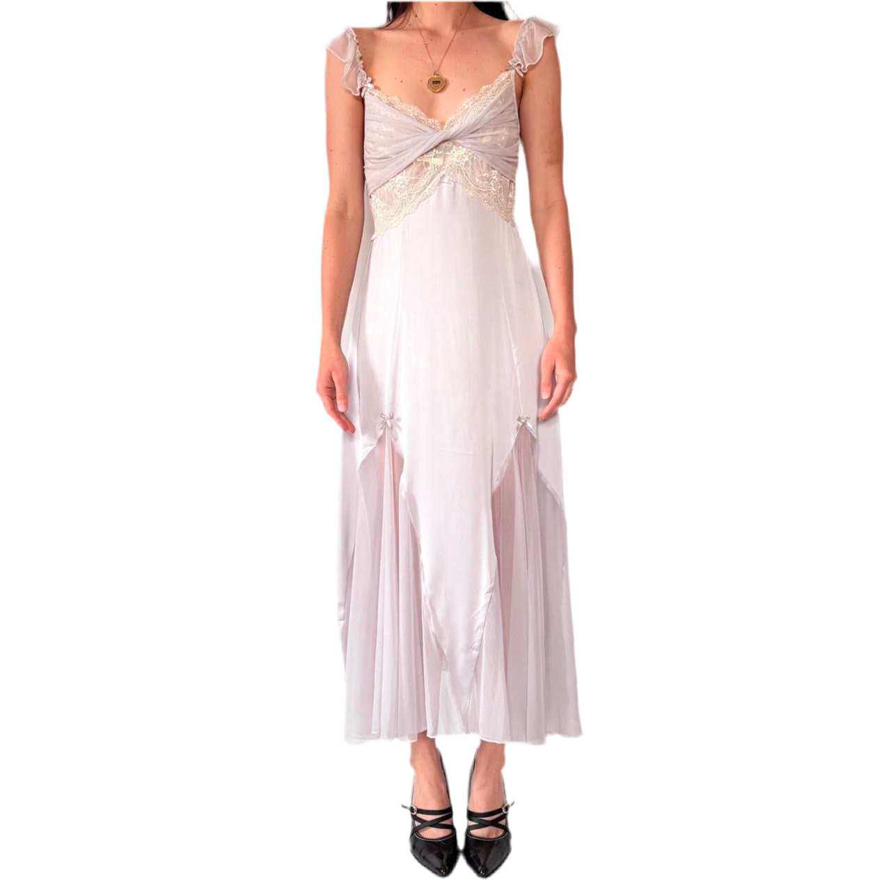 2000s Lilac Maxi Slip Dress (M)
