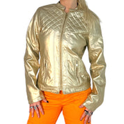 Metallic Faux Leather Jacket (M/L)