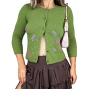 Dainty Embroidered Cashmere Cardigan (S/M)