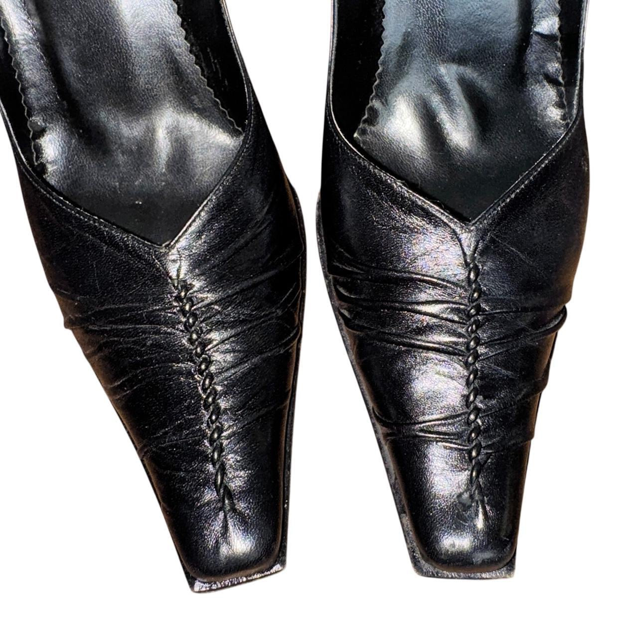 90s Bebe Ruched Leather Pumps (8)