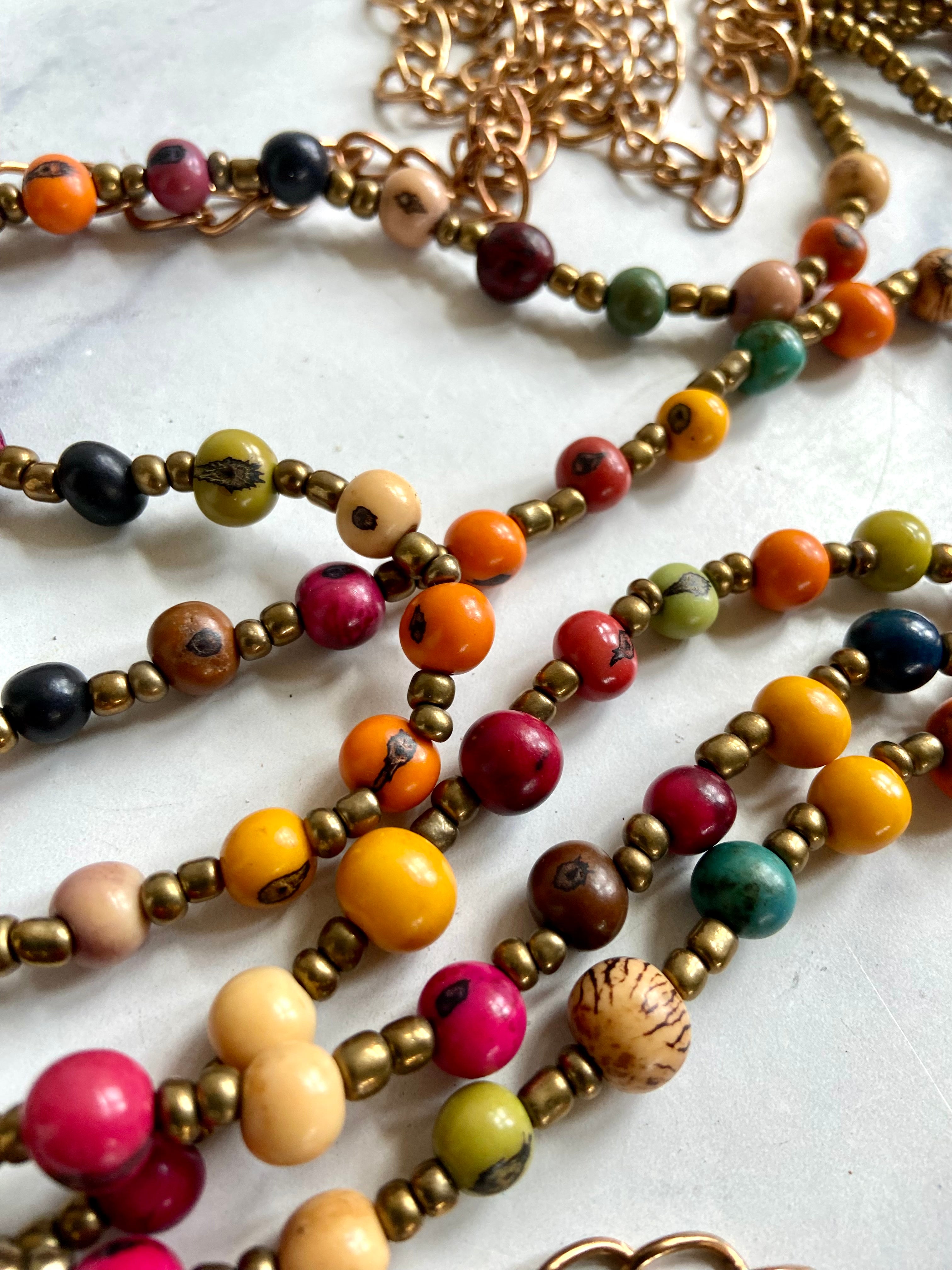 Layers of beads belt