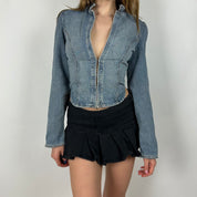 00’s Reworked Corseted Denim Jacket (XS/S)