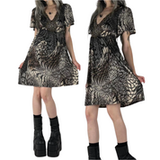 Y2K Patterned Mini Dress (XS)