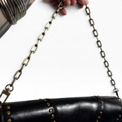 Rina Rich black studded horsebit shoulder bag